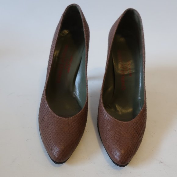 CHARLES JOURDAN PARIS BROWN PUMPS 37.5 US/7.5 * - Picture 2 of 7